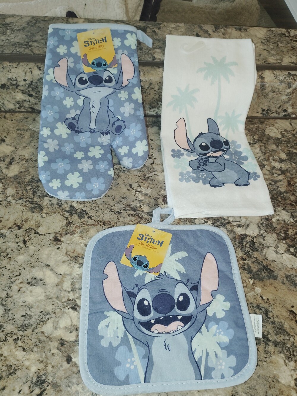 Disney Blue Lilo & Stitch Kids Oven Mitt, Pot Holder & Towel Set